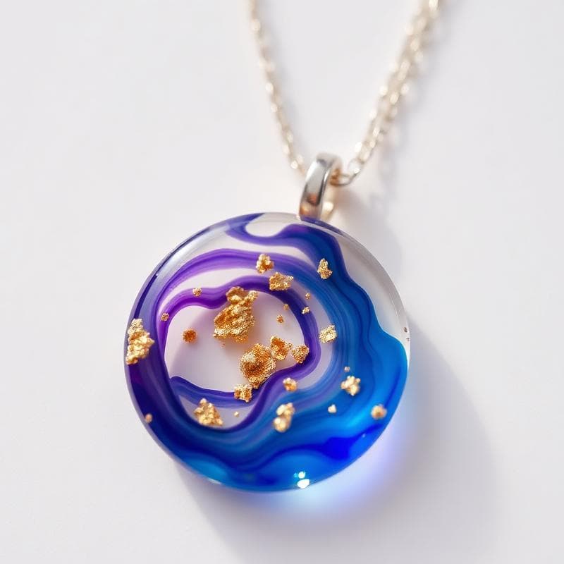 Resin pendant necklace
